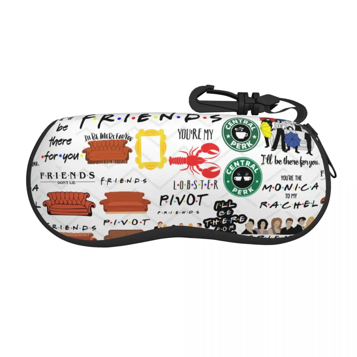 Vintage Friends Symbol Collage Shell Eyeglasses Case Women Men Fashion TV Show Glasses Case Sunglasses Box Pouch