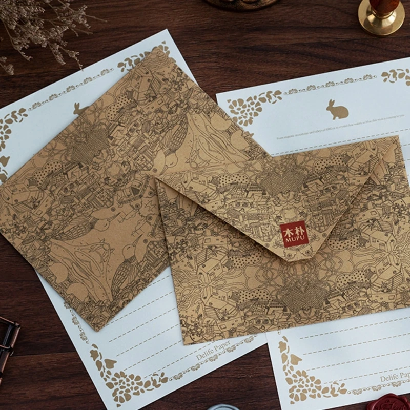 50PCS Letter Envelopes Gift Cards Envelopes Flap Envelope for Wedding, Invitation, Business Letterhead, Invoices