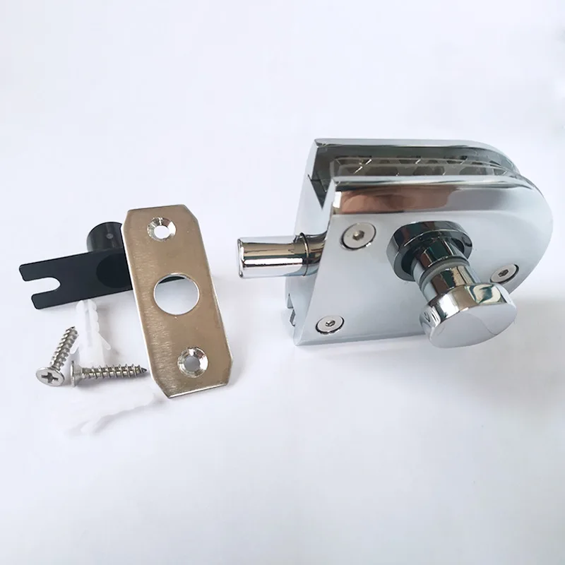 U-Shaped Glass Door Latch Lock No-Drilling Single Door Bathroom Glass Floor Lock Frameless Modern Bathroom Accessories