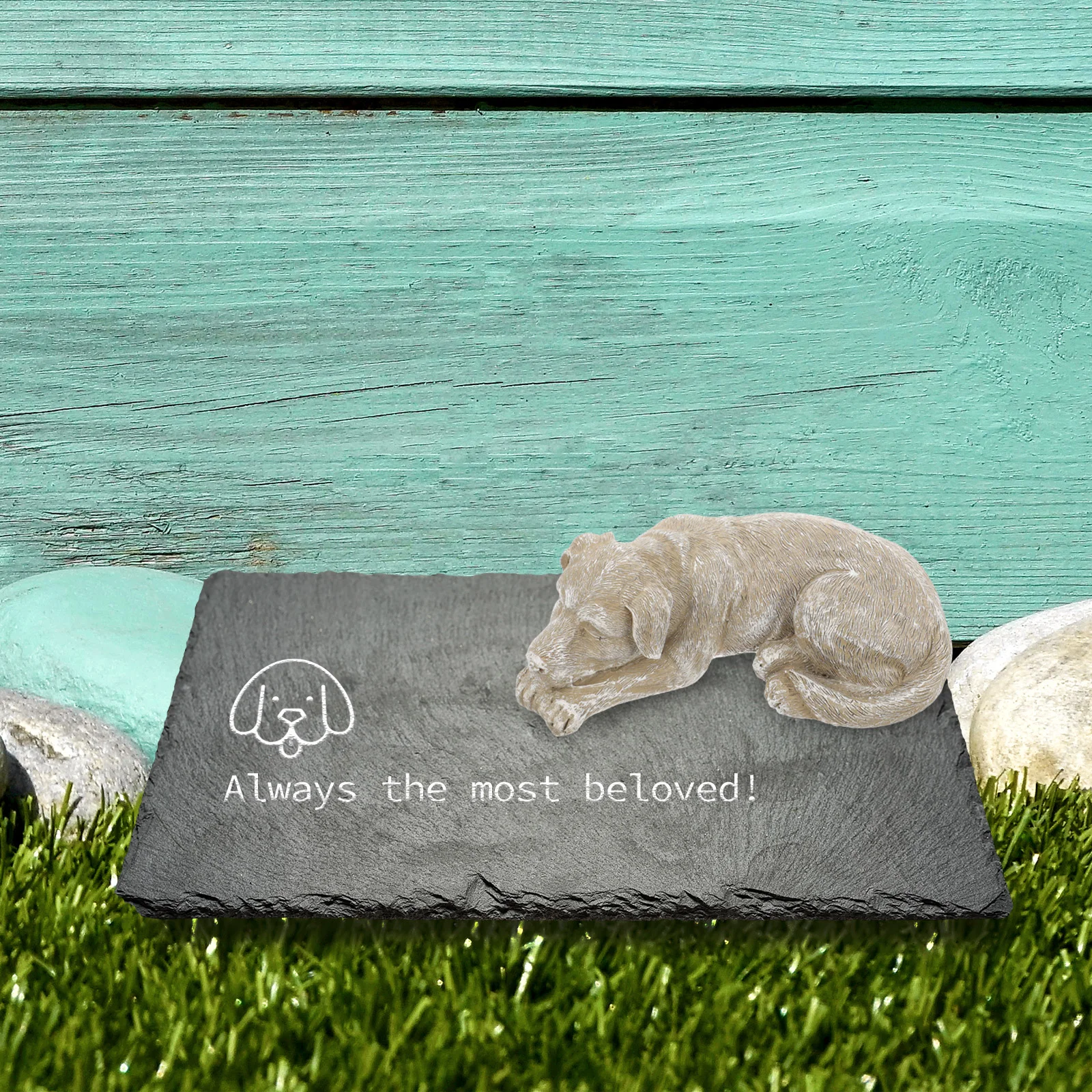 Garden Pet Memorial Tombstone Statue Cat Dog Cemetery Dekoracyjne (Dog) Markery Zwierzę Rzeźba Zewnętrzna Motża