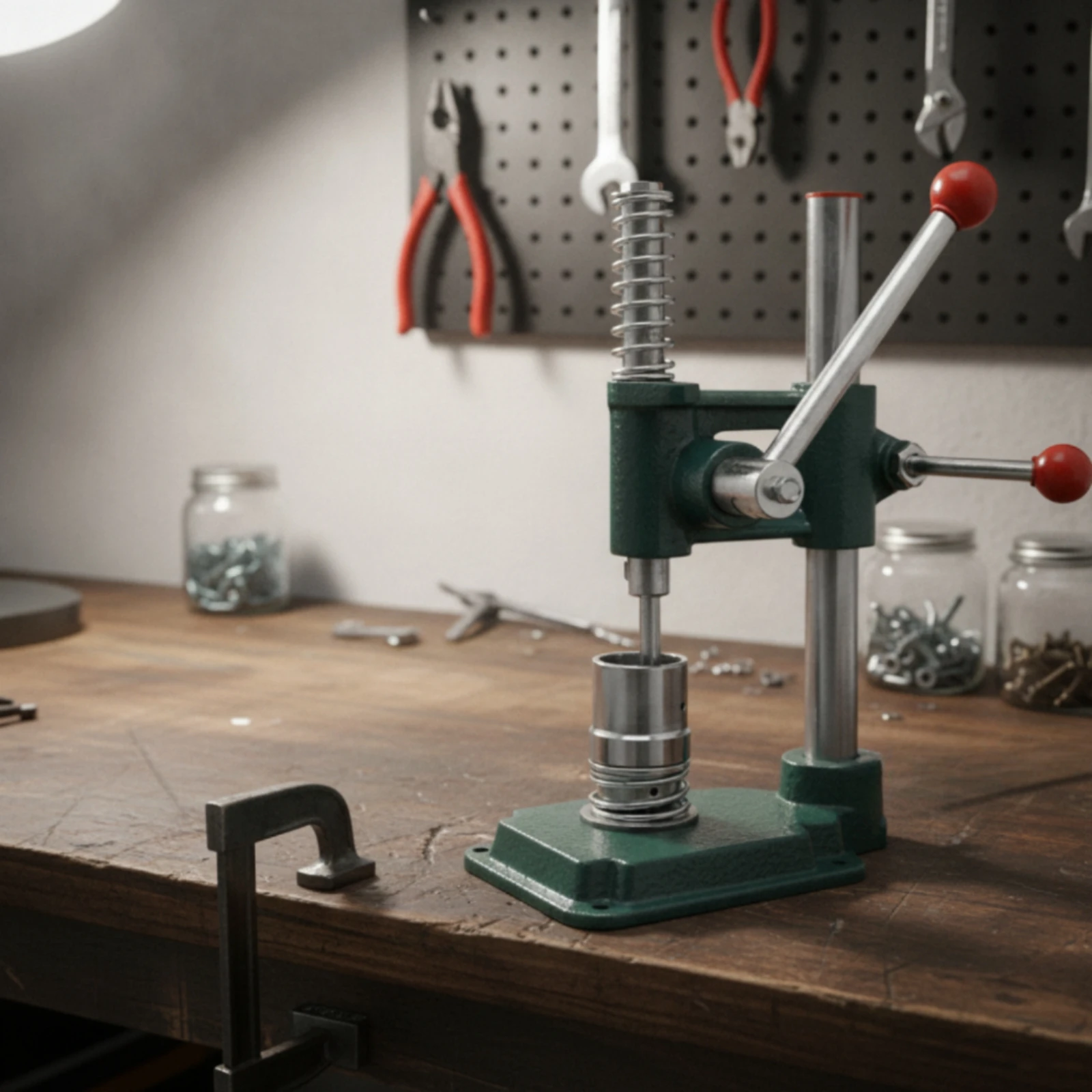 Button Press Machine Heavy Duty Button Maker with Molds Hand Press Machine Spring-Loaded for Crafters, Craft Workshops