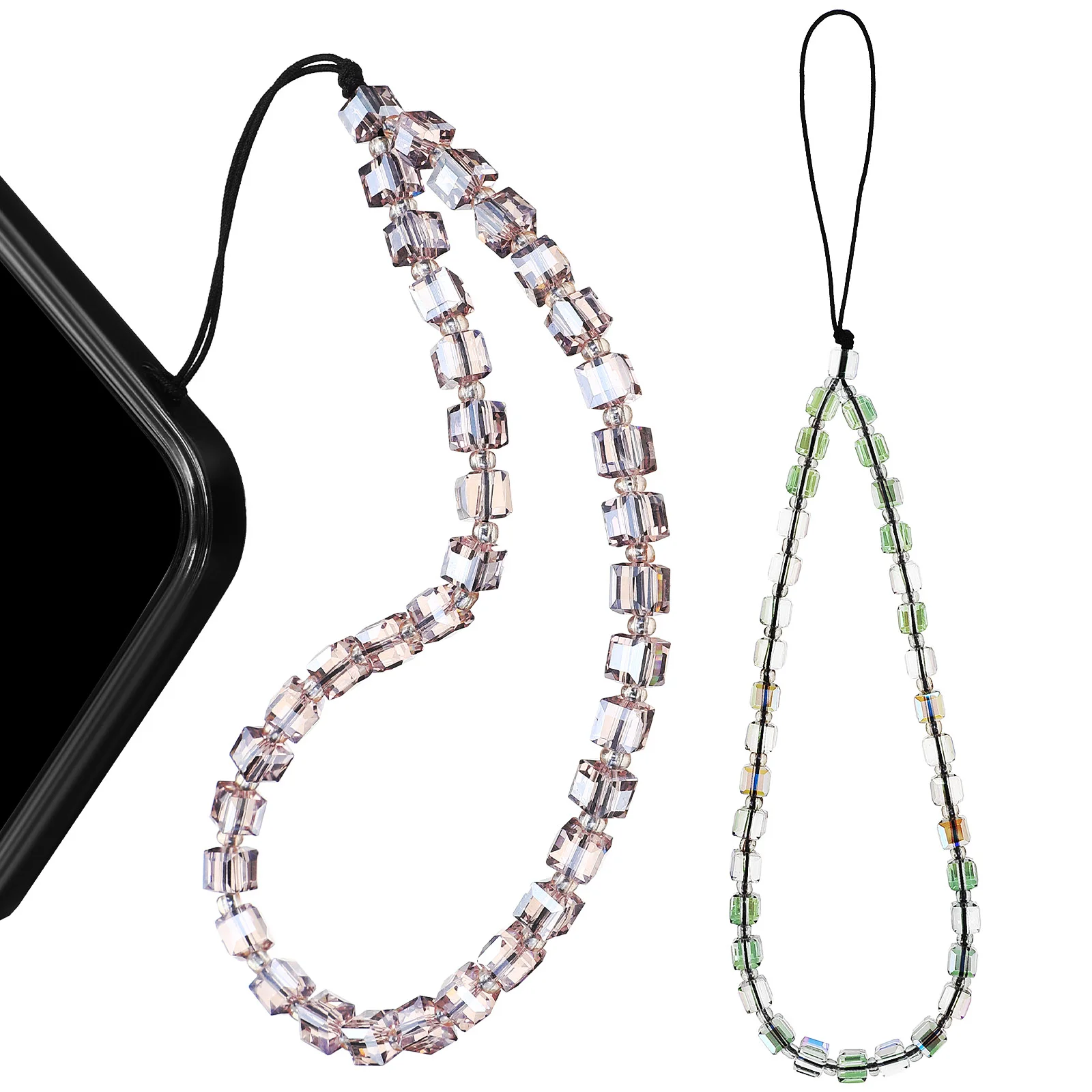 

2 Pcs Chain Prevent Phone from Falling Mobile Hanging Telephone Women's Accessory Wrist Strap for Crystal Jewellery