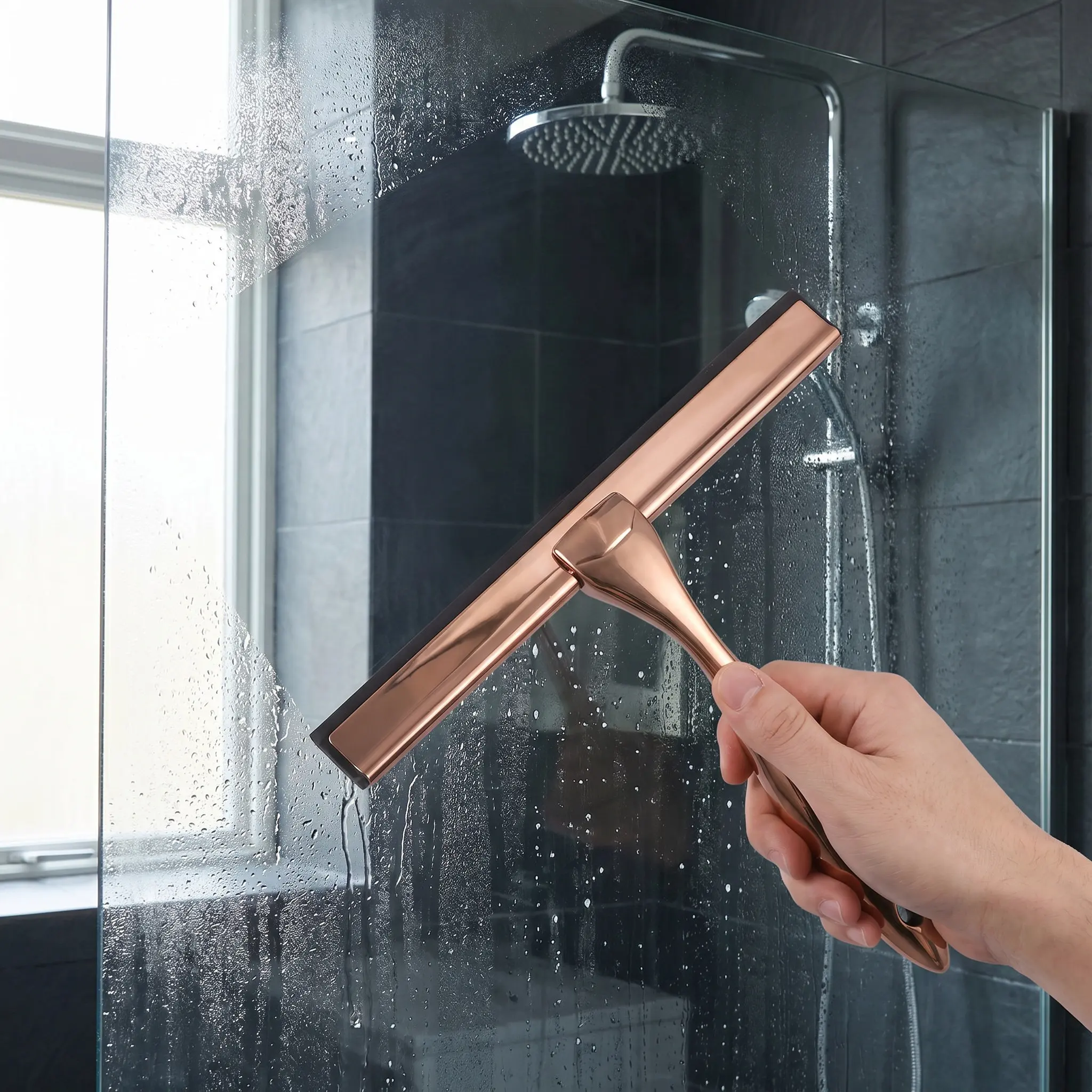All Purpose Stainless Steel Squeegee Wiper Electroplated Alloy for Shower Glass Bathroom Window Mirror Car Cleaning Tool Glass