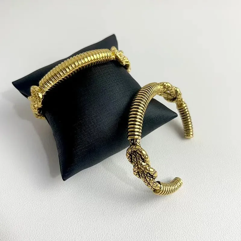Trendy Snake Scale Texture IP Black/18K Gold Plated Bracelet Vintage Waterproof Non-fading Bangles Jewelry For Man/Women Gifts