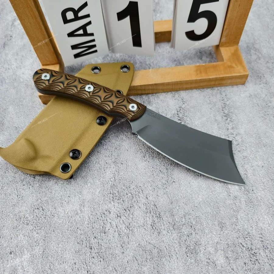 

RMJ Stainless Steel Fixed Blade Knife 8Cr13Mov Blade G10 Handle Suitable for Outdoor Camping Daily Emergency Carrying Men's Gift