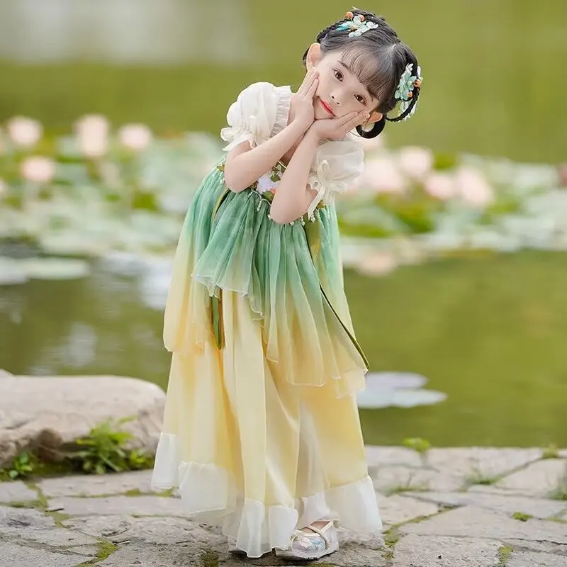 Ancient Chinese Costume Kids Child Seven Fairy Hanfu Dress Clothing Japanese and Korean Girls Hanfu dress Chinese Traditional