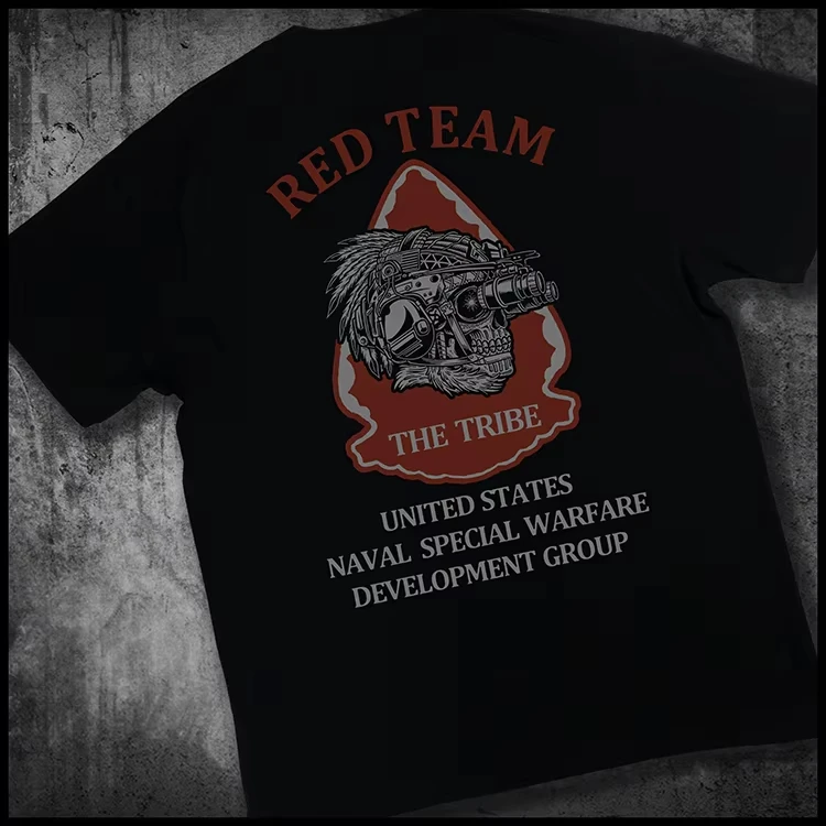 DEVGRU Navy SEALs Red Team Tactical Chiefs Military Men's Brothers Cotton Short Sleeve T-Shirt Crew Neck Loose Comfort Clothing