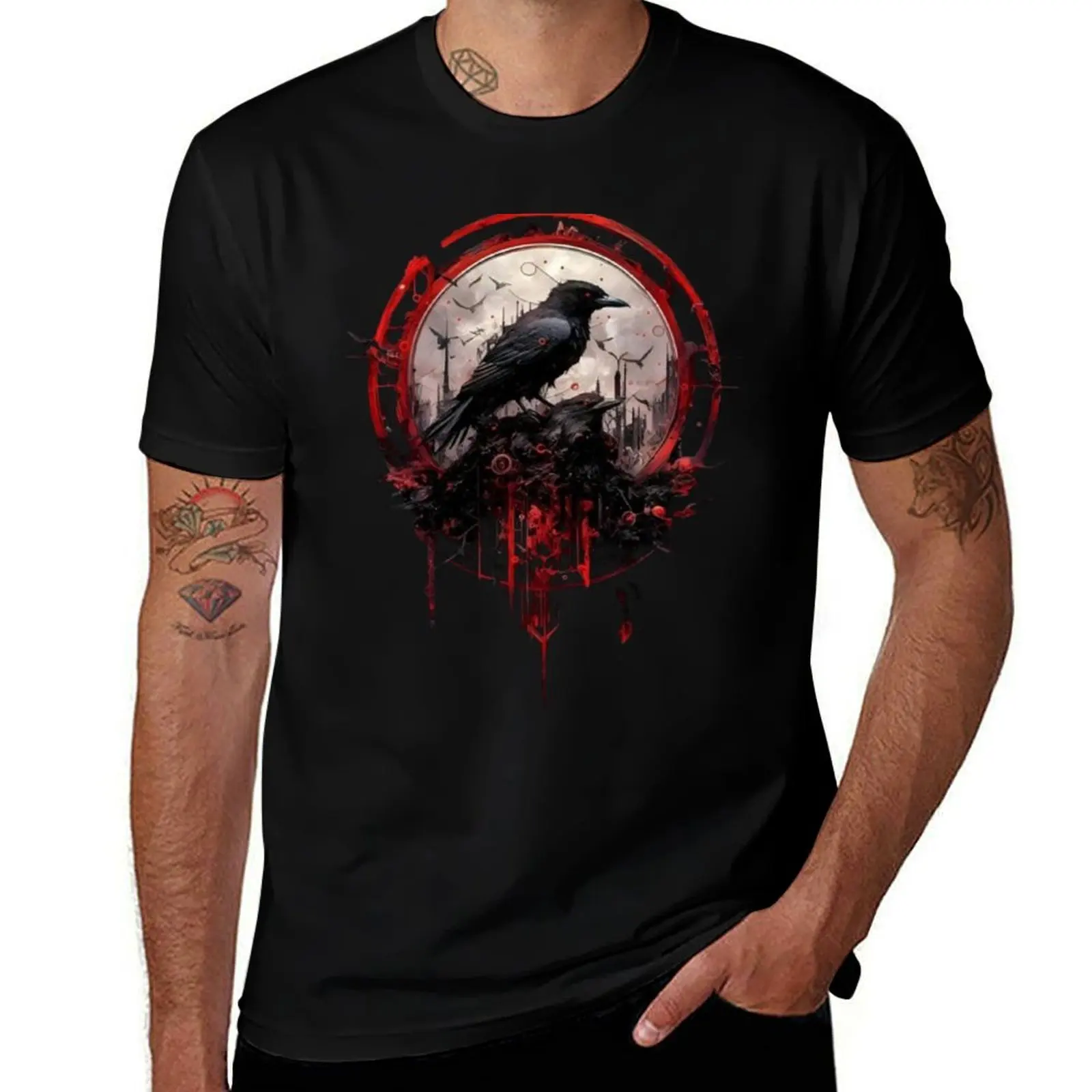 

Crow - T-Shirt Luxury man affliction shirts oversizeds customizeds men t shirt