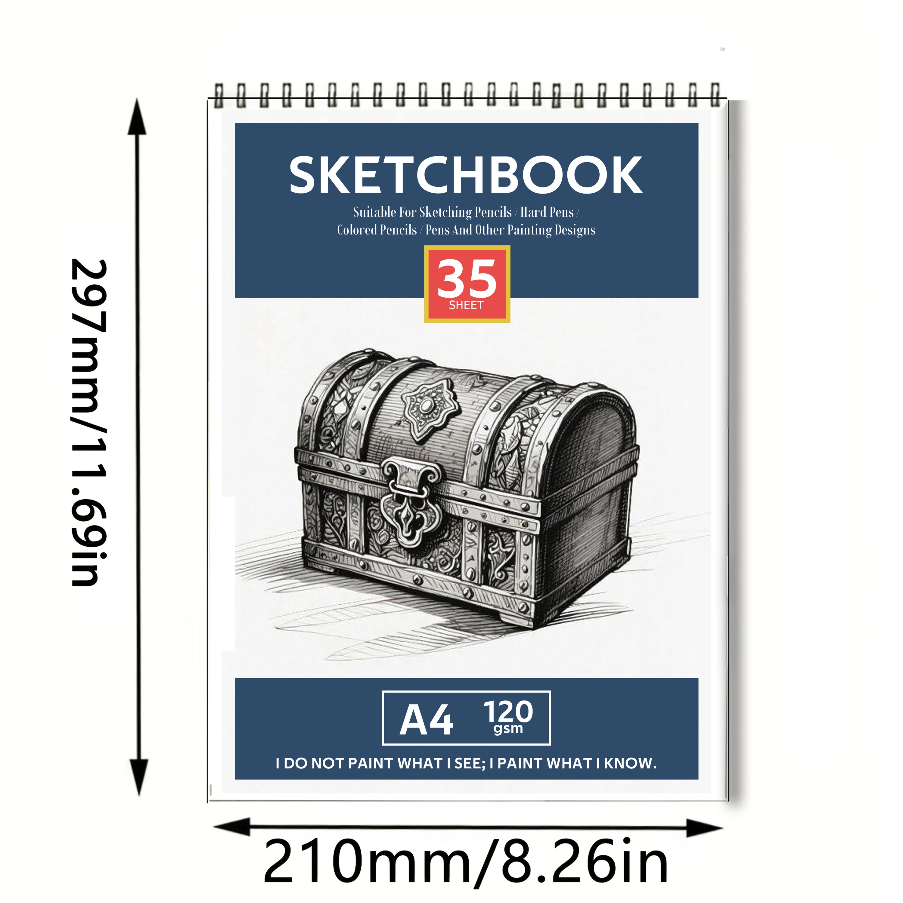35-Sheet Spiral-Bound Art Sketchbook – Artist-Exclusive Blank Drawing Book |   Ideal for Sketching Pencils, Colored Pencils & Har [Likely Incomplete, Needs Context to Complete Accurately]