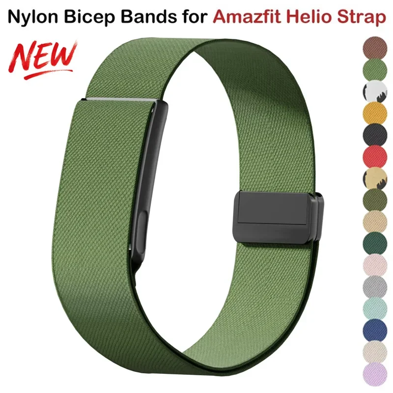 Nylon Bicep Bands Stretchy Adjustable Replacement Strap Magnetic Breathable Sport Arm Band for Amazfit Helio Strap for Women Men
