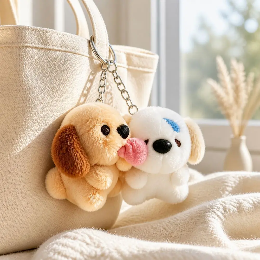 New Dog Cute Dog Shape Magnetic Connection Dog Bag Charms Kissing Interaction Soft Puppy Pendants Backpack Accessories