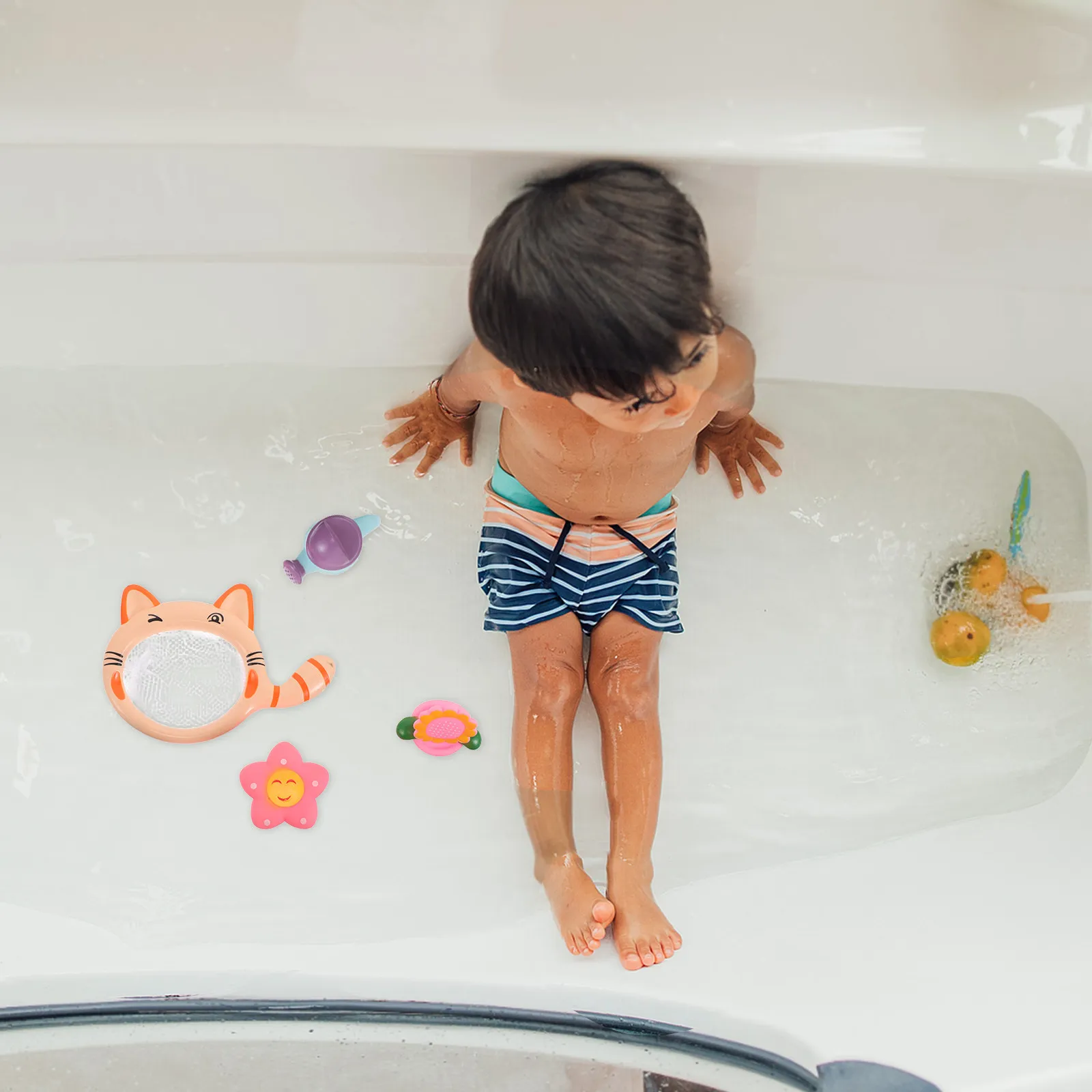 

1Set Baby Bath Water Pourer Kitten Scoop Net Playset Creative Interactive Bath Fun Infant Toddler Bathtime Pool Water Play