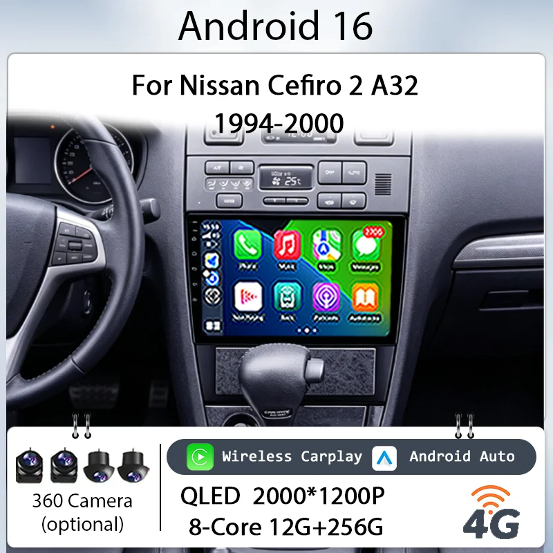 for Nissan Cefiro 2 A32 1994-2000 Car Radio Multimedia Player 9
