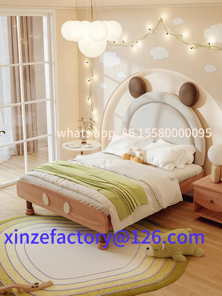 سرير أطفال من الخشب الصلب بالكامل قابل للتخصيص بطول 1 متر و5 غرف نوم #2