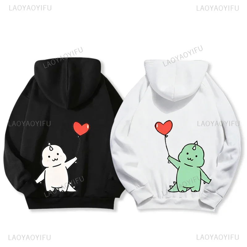 Dinosaur Matching Brands Couple Sweatshirt Mr Mrs Pocket Print Hoody Casual Matching Newlywed Thermal Hoodie Y2k Fashion Hoodies