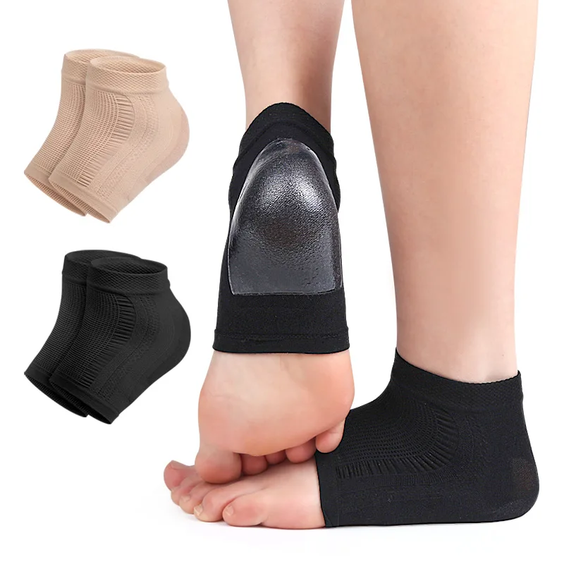 Heel Protector Mesh Gel Silicone Heel Socks Foot Cover Moisturizing Anti-wear Anti-dry Cracking Half Short Socks Heel Cover Pads