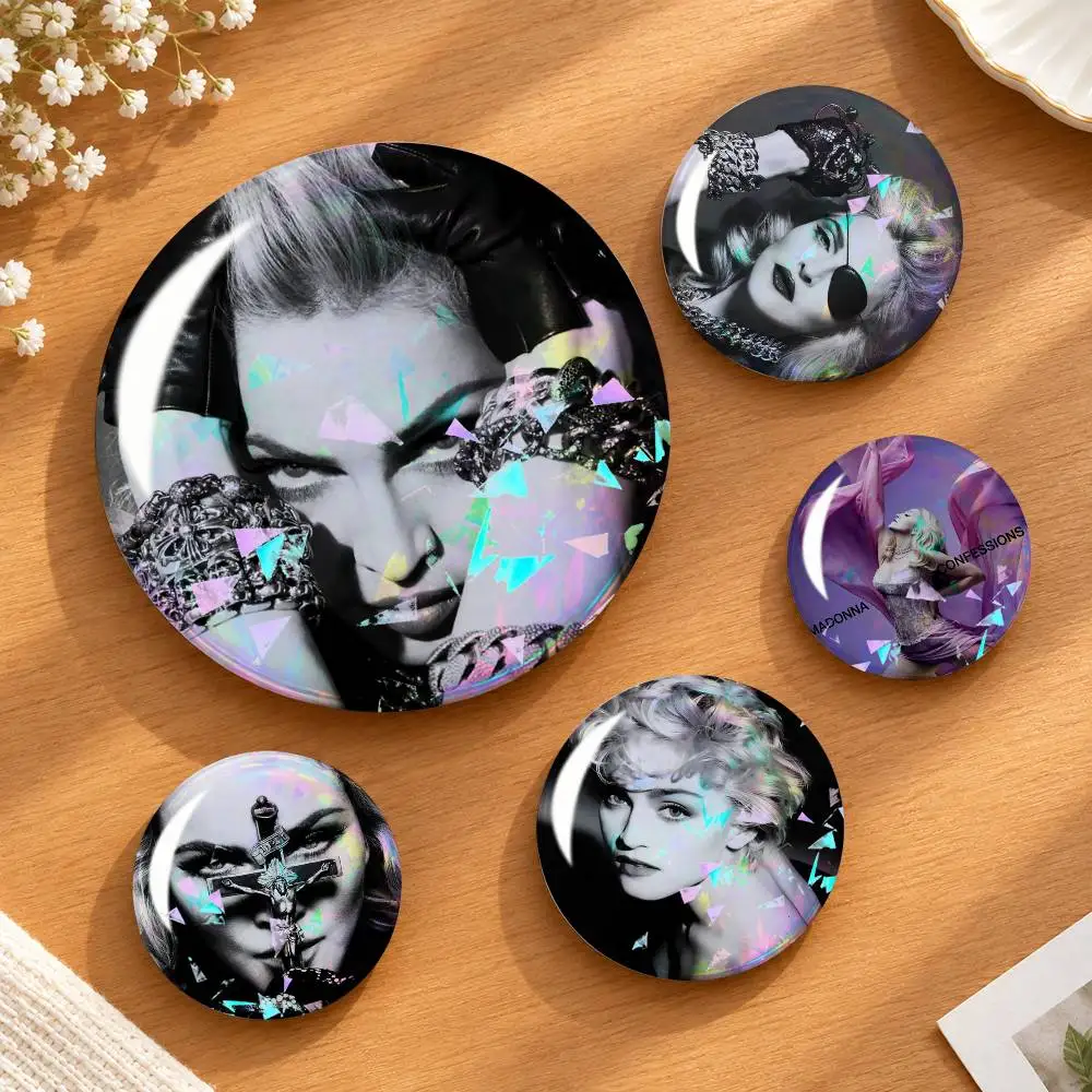 Y2K M-Madonna C-Confessions II Custom Tinplate Round Button Badges Pins Brooches for Clothes Backpack