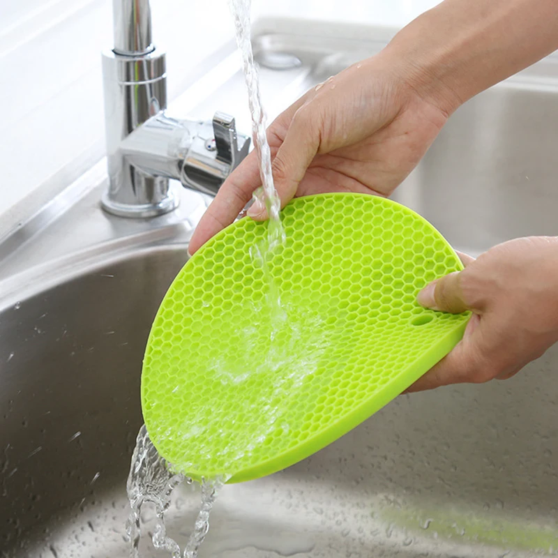 18/14cm Round Heat Resistant Silicone Mat Drink Cup Coasters Placemat Kitchen Accessories Non-slip Pot Holder Table
