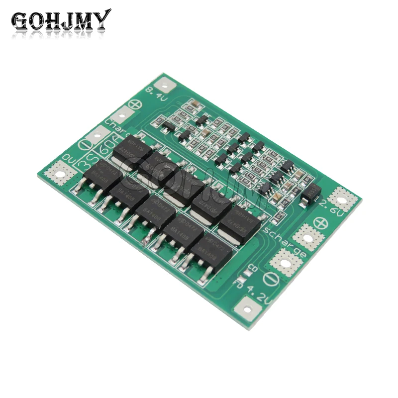 Enhance/Balance 3S 60A BMS Board/ Li-ion 12.6V 18650 BMS PCM Battery Protection Board for Li-ion Battery/18650 Battery CHARGER