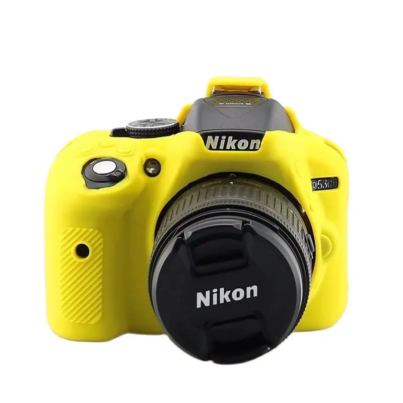 Capa de pele de armadura de silicone para Nikon, bolsa para câmera, D7100, D7200, D5100, D5200, D5300, D750, D5600, D3200, D3300, D610, D810, D800