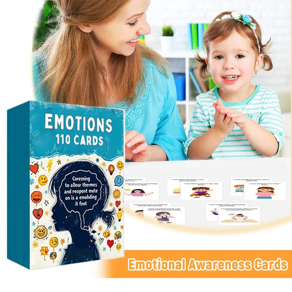 110 بطاقة معرفية عاطفية لتمارين الإدراك العاطفي وقدرة نمو دماغ الأطفال ونمو صحي للأطفال