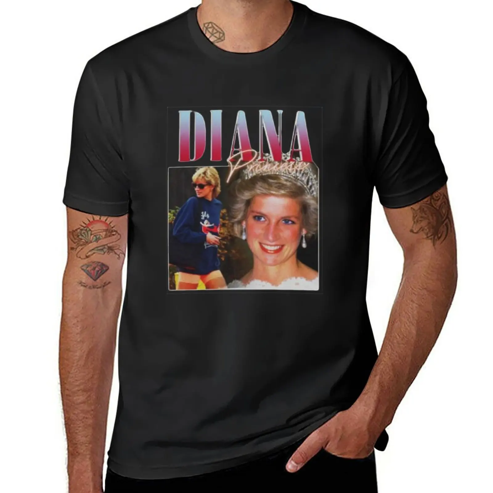 New PRINCESS DIANA Rap Hip Hop Princess Diana 90s Retro Vintage T-Shirt vintage clothes Short sleeve mens graphic t-shirts