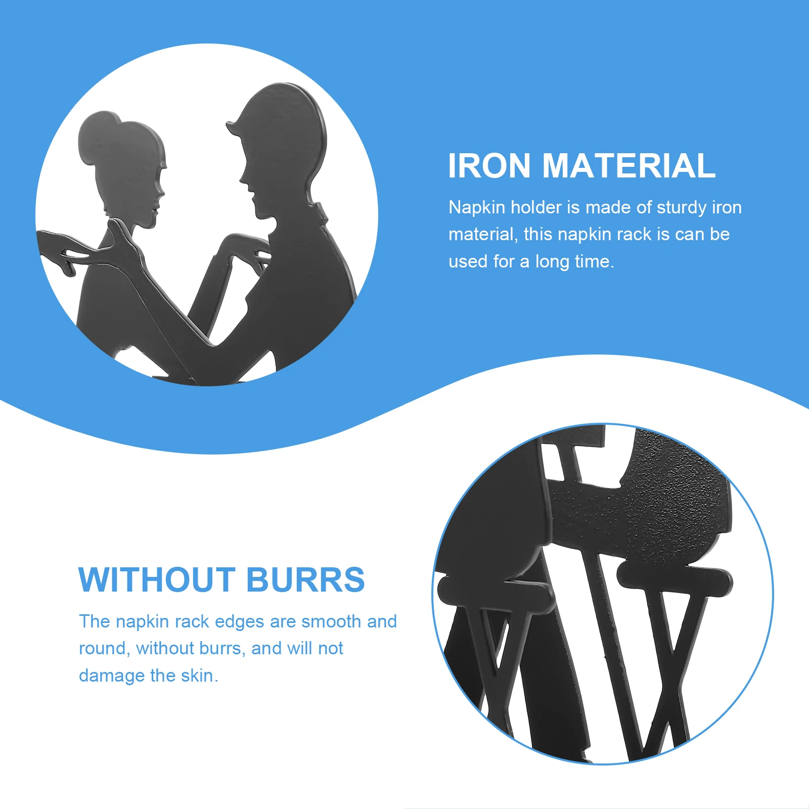 

Napkin Holder Iron Smooth Edges Modern Creative Table Decoration Suitable Family Hotel Restaurant Party Banquet Metal
