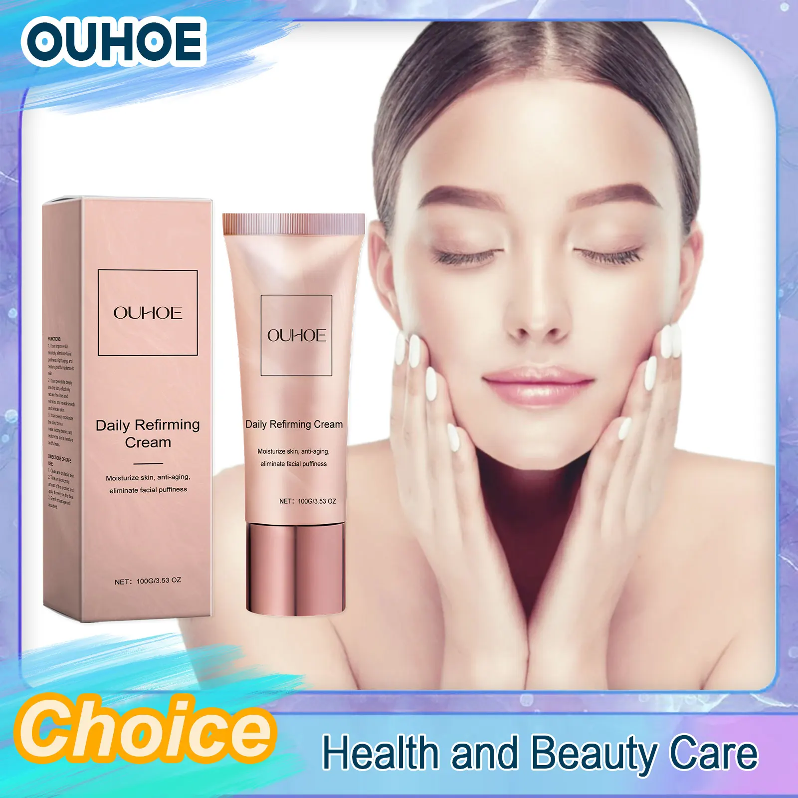 

Daily Refirming Cream Anti-Wrinkle Fade Fine Lines Firming Lifting Brighten Dull Tone Moisturizing Shrink Pores Korean Cosmetics