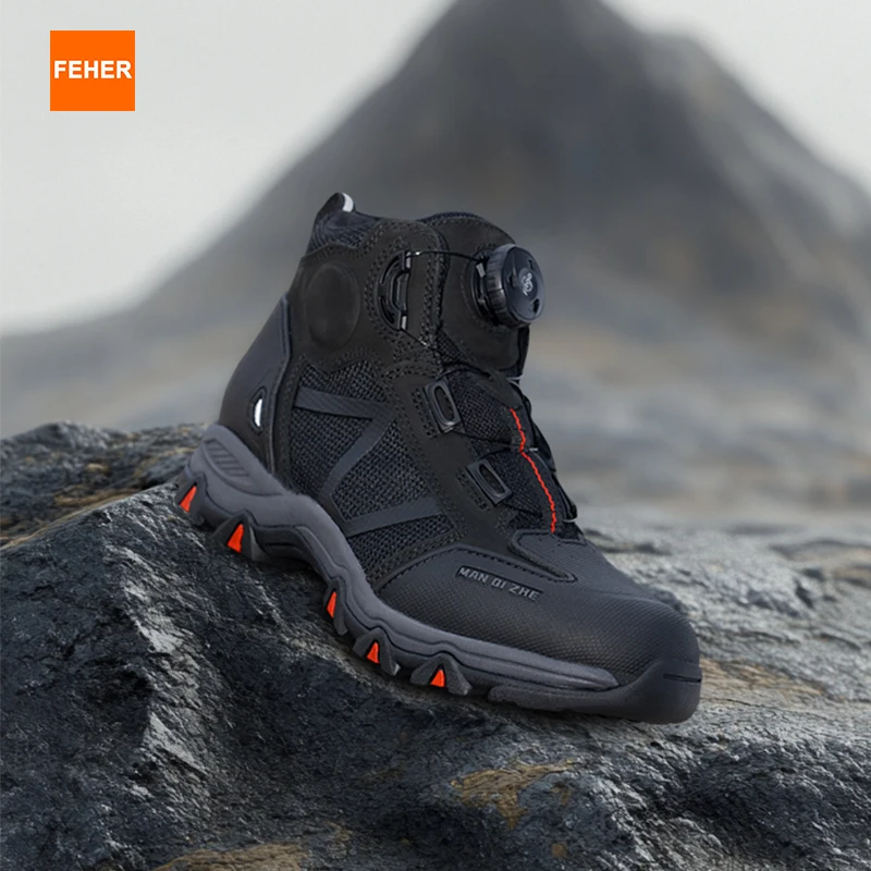 

Мотоциклетные ботинки серии FEHER MQZ, дышащая, легкая, нескользящая, вращающаяся, на шнуровке, походная обувь для верховой езды и скалолазания