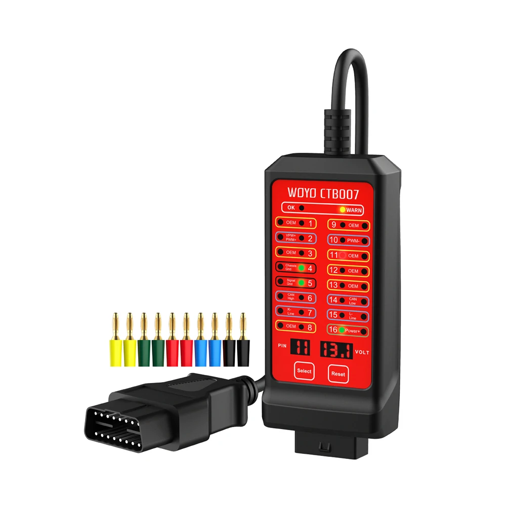กล่องทดสอบ WOYO CTB007 CAN / การตั้งค่าพิน เครื่องมือวินิจฉัยรถยนต์ OBD2 16Pin Break Out เครื่องตรวจจับโปรโตคอล OBD2 เครื่องสแกน ECU