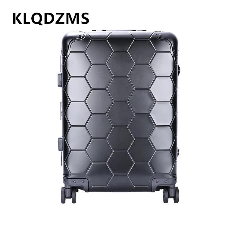

KLQDZMS Cabin Luggage 20 Inches All Aluminum Magnesium Alloy Boarding Box Men's Business Trolley Case Students Rolling Suitcase