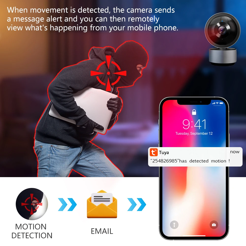 Tuya Smart 5MP HD Night VIsion IP Camera Wifi Video Surveillance Cameras Two Way Audio Auto Tracking Cloud Smart Home Camera