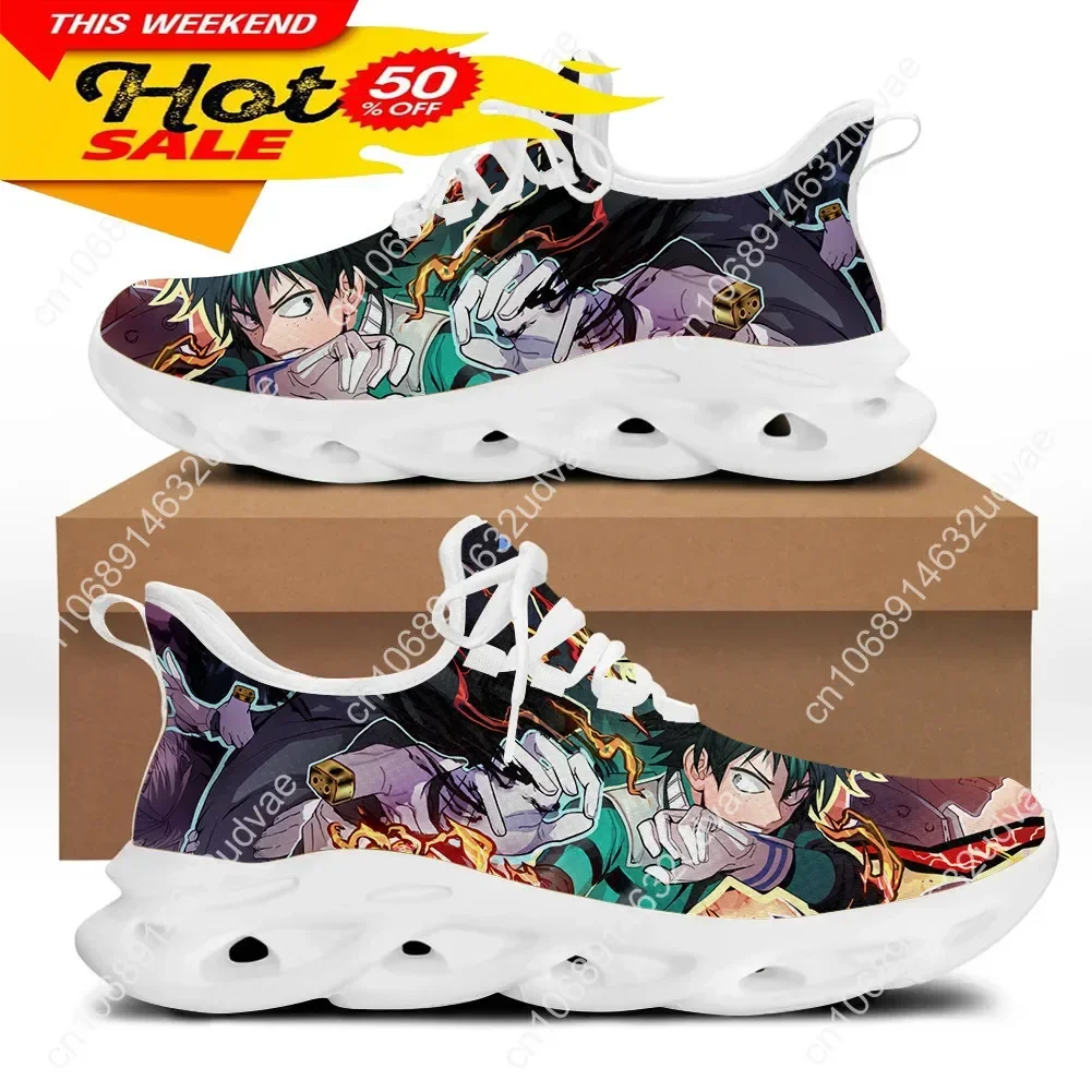 Zapatos planos informales con estampado De Anime japonés My Hero Academia para hombre, zapatillas transpirables con cordones para caminar, Tenis De Mujer