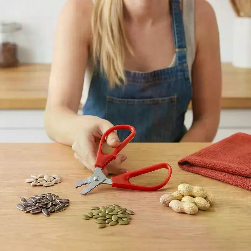 Stainless Steel Melon Seed Lazy Artifact Opener Nutcracker Nut Shell Cracker Seed Pistachio Sheller Peeling Pliers Kitchen Tool