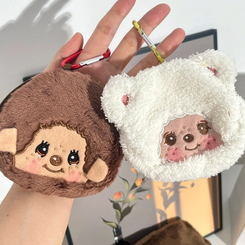 Monchichi Money Bag Keychian Monchichi Zipper Coin Purse Cartoon