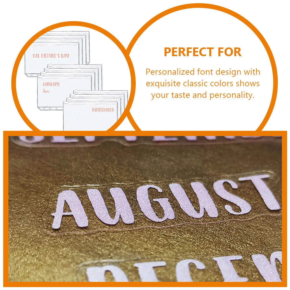 

117Pcs Budget Binder Stickers Exquisite Black Font Classifying Label Stickers for Cash Envelope Organization Multi