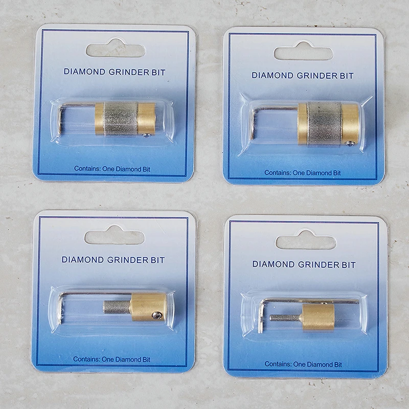 3Piece / 4 Piece Brass Core Standard Grit Stained Glass Grinder Bit HeadFor Glass Stone For Glass Stone Ceramic Grinding Tools