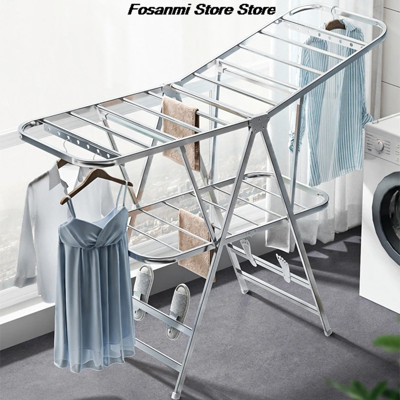 Stendibiancheria in acciaio al carbonio, pieghevole, retrattile, carico da 50 kg, resistente, per uso interno ed esterno sul balcone, salvaspazio