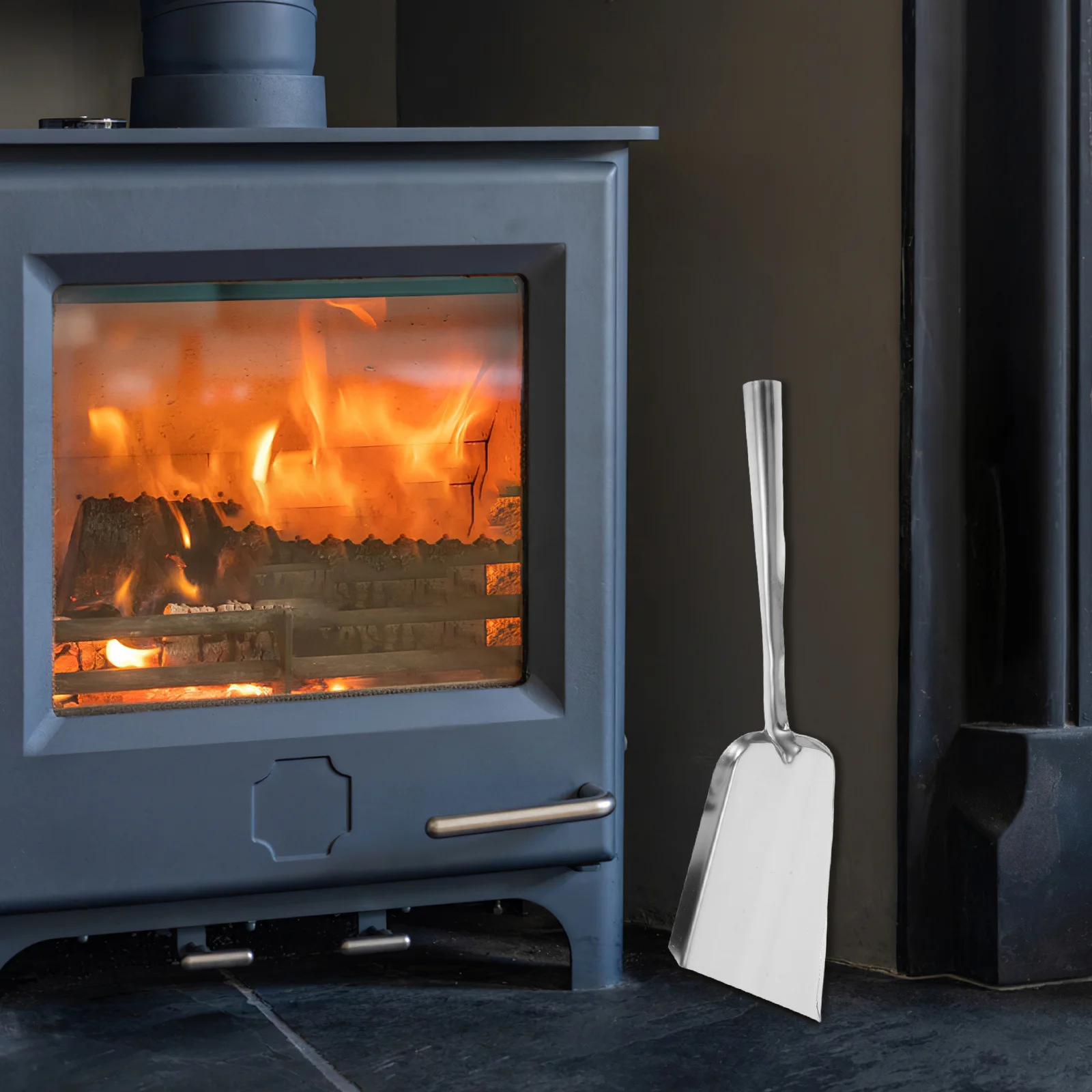 الفولاذ المقاوم للصدأ الرماد مجرفة الثقيلة أداة متعددة الوظائف للشواء حفرة النار موقد الفحم التخييم حديقة الاستخدام في الهواء الطلق #6