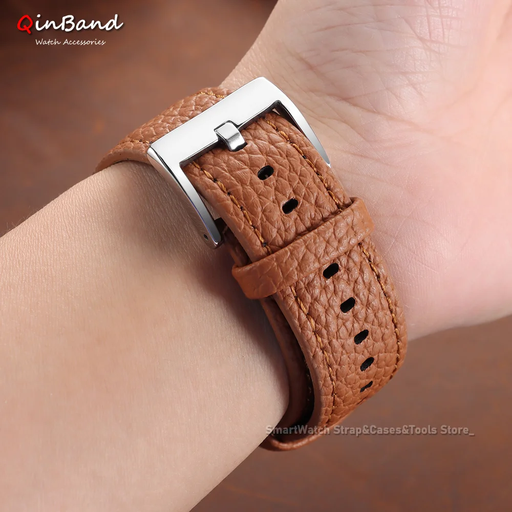 18mm 20mm 22mm Litchi-Leder Uhrenarmband Weiches Kalbsleder-Armband für Herren mit Schnellverschluss für Samsung Galaxy Watch 7/6/5/4/3 – Detail 9