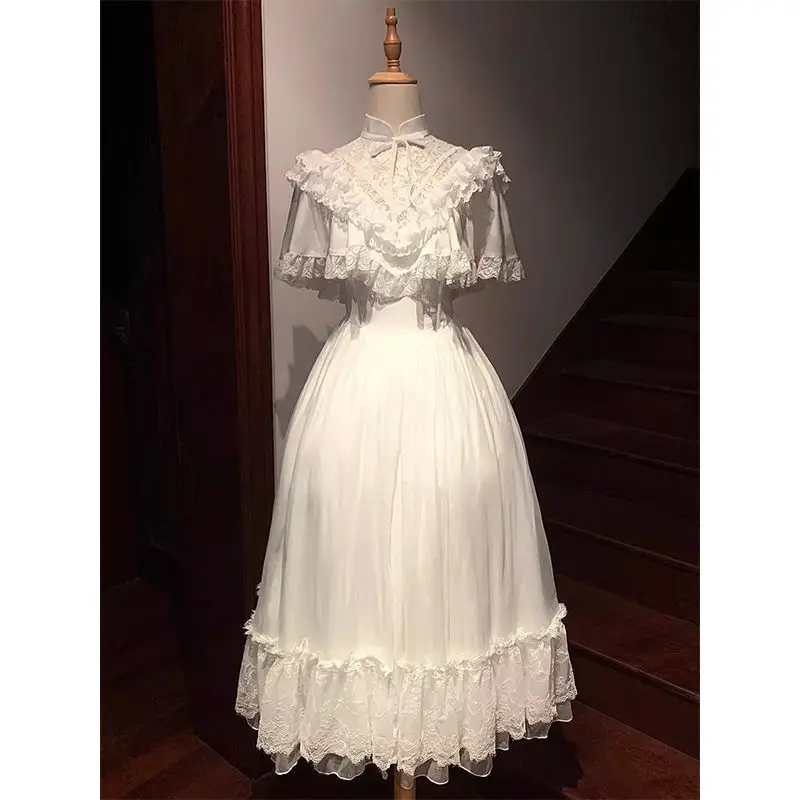 French Palace Style Lace Dress a Wealthy Lady's Summer Romantic Super Fairy Princess Style Long Dress