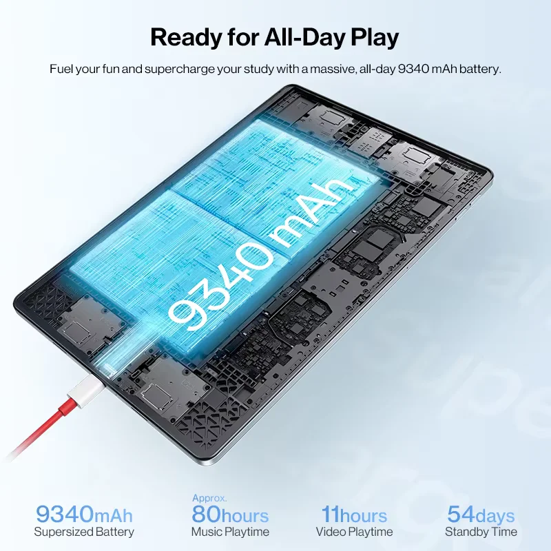 Versión Global OnePlus Pad Lite Tablet de 11 pulgadas con pantalla de 90Hz para el cuidado de la vista, batería súper grande de 9340 mAh y MediaTek Helio G100 6