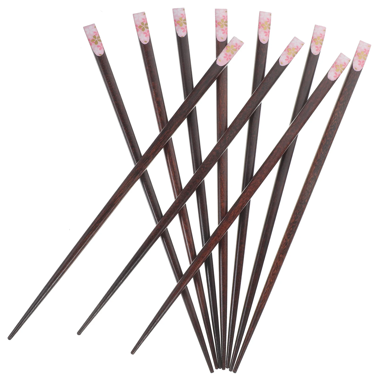 

5 Pairs Wooden Chopsticks Set Home Cooking Reusable Cutlery Japanese-Style Tableware Child Practical Printed