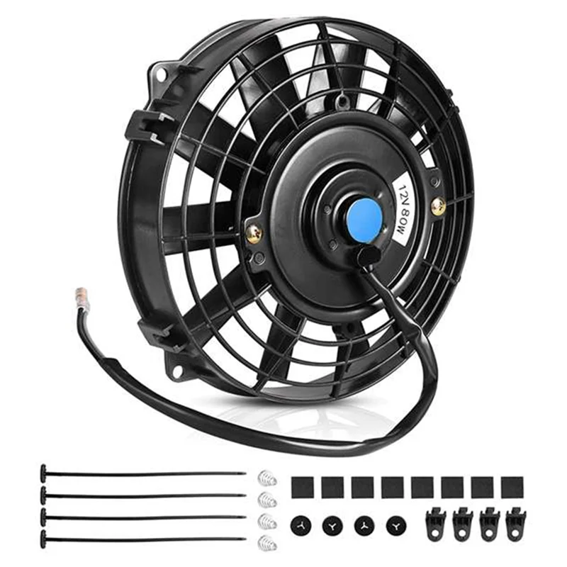Elektrische Radiator Inademen Fan 12 Inch Universele Slim Push Pull 12 V 80 W Koeling Motor Fan Met Montage Kit