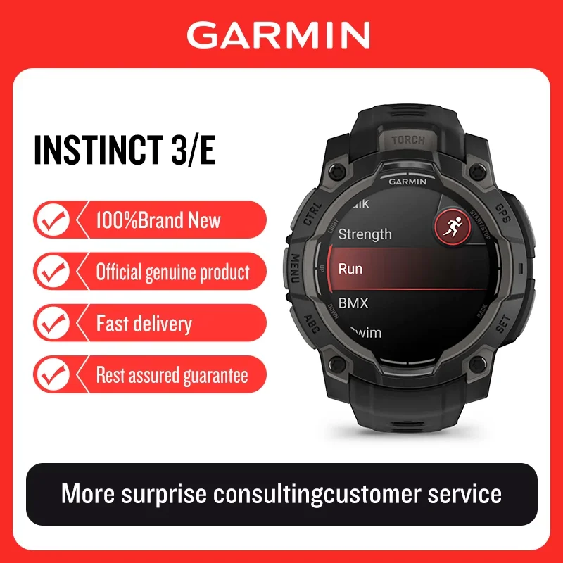 Garmin Instinct3/E Solar Powered Sports Watch Heart Rate Blood Oxygen Outdoor Running Smartwatch
