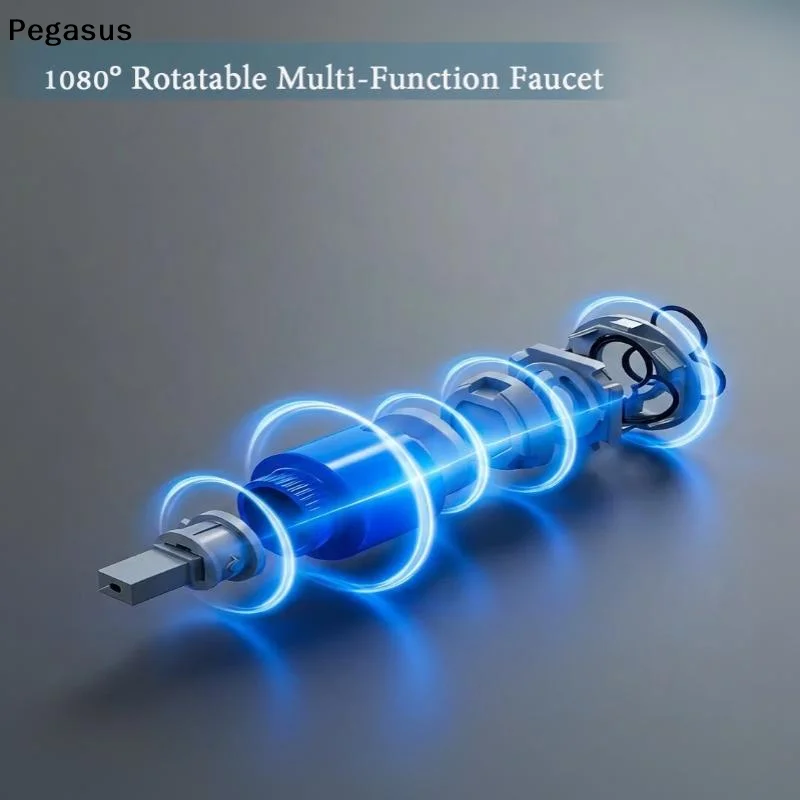 [S]Black Robotic Arm Kitchen Faucet 1080 Degree Swivel Dual Flow Modes For Kitchen Bathroom Sink Use