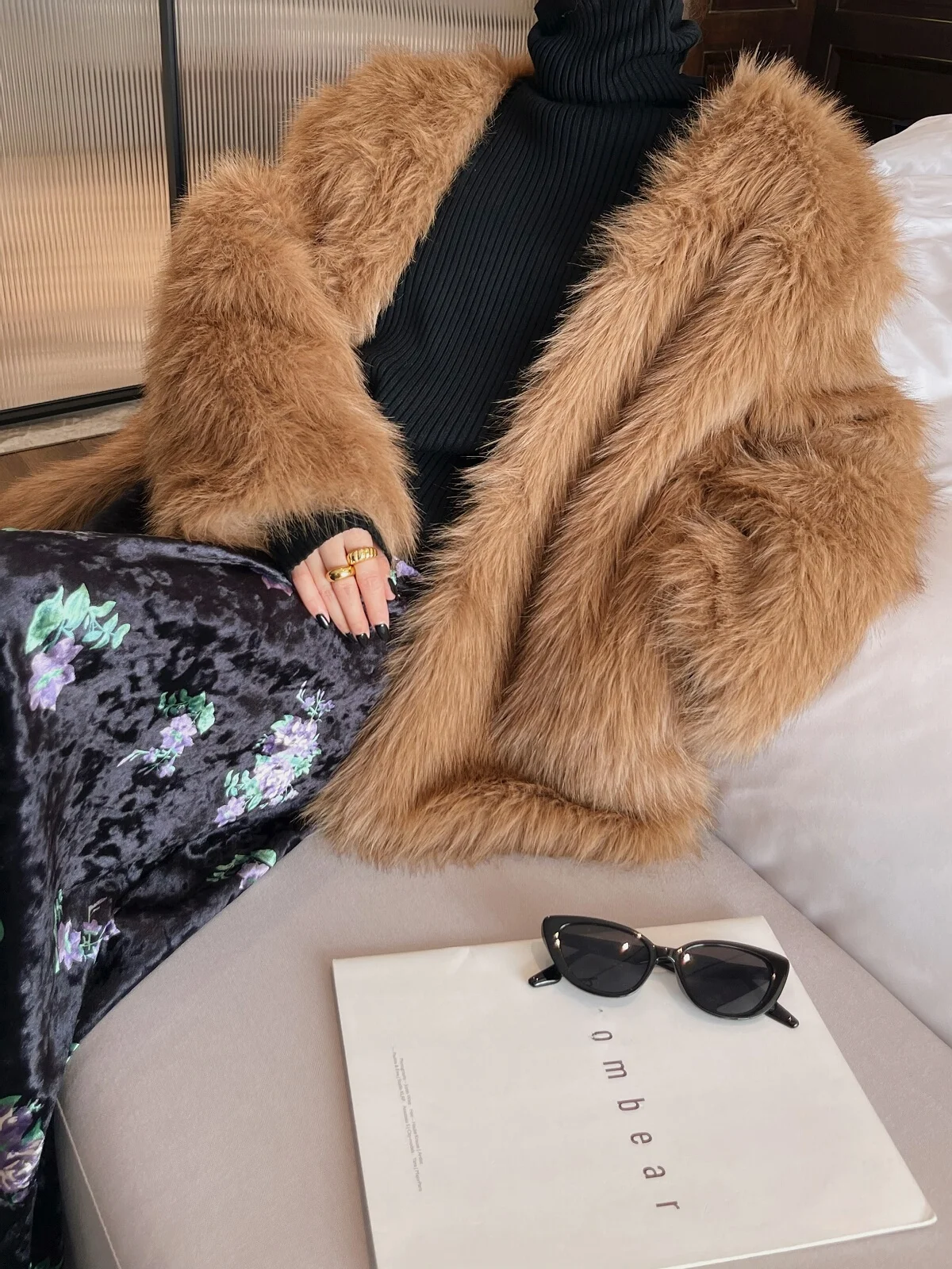 

Chic Loose Faionable Camel Colored Faux Fur Coat Women's Outerwear 2024 Autumn Winter New Sle Korean Version High End Feel