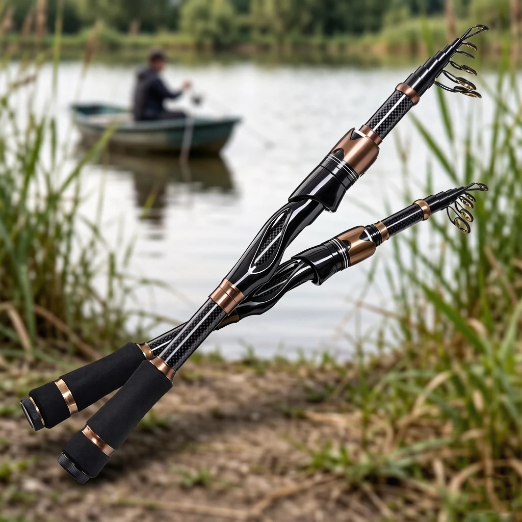 Carbon Fishing Rod  Super Hard Telescopic Fishing Rods 1.5M-2.1M Superhard Telescopic Sea Fishing Rod