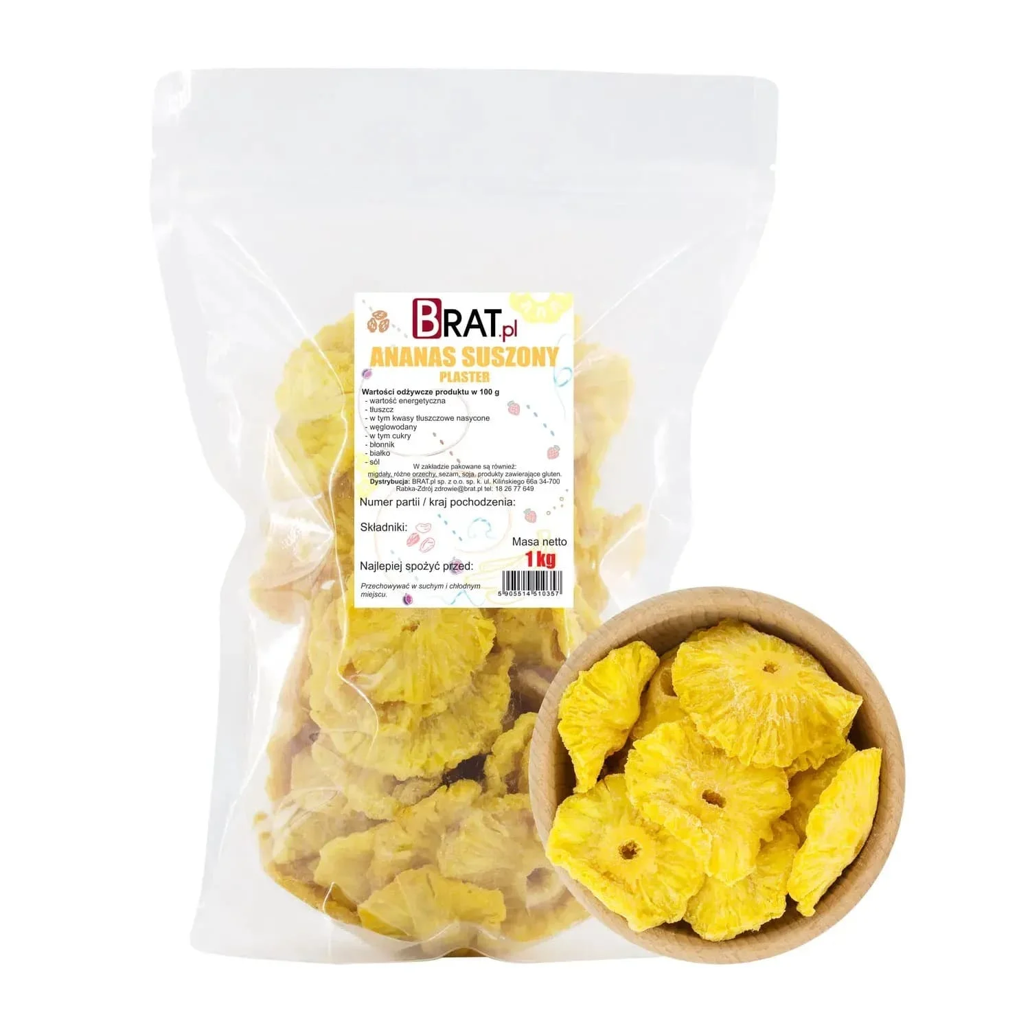Ananas suszony plaster 1kg