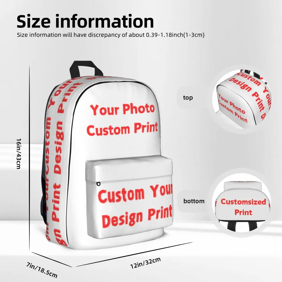 Your Photo Custom Print Backpack Women Customized Logo Large Backpacks Polyester Cool School Bags Sport Design Rucksack